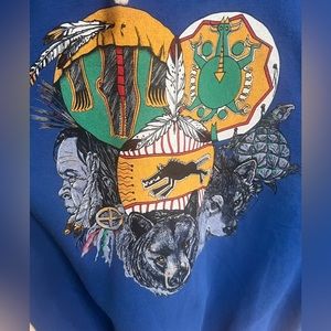 Vintage Canadian made men’s M, women’s L? First Nations theme sweatshirt